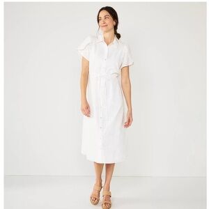 Draper James White Puff Sleeve Midi Dress women’s large